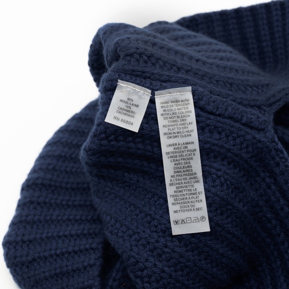MAGASCHONI Ribbed Wool & Cashmere Neck Warmer in Denim Blue NWT - Picture 4 of 8